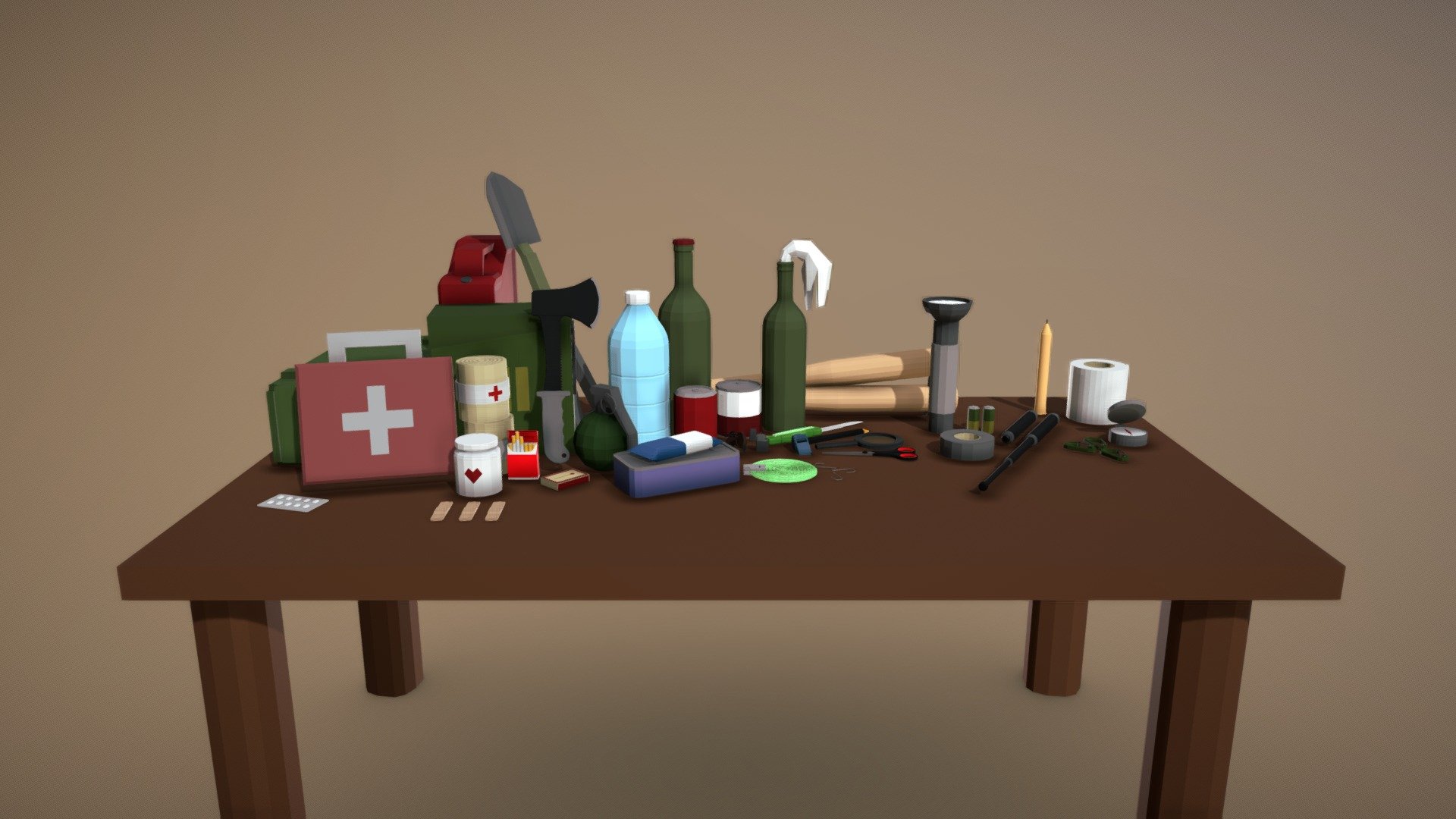 Low-poly Survival Pack 3d model