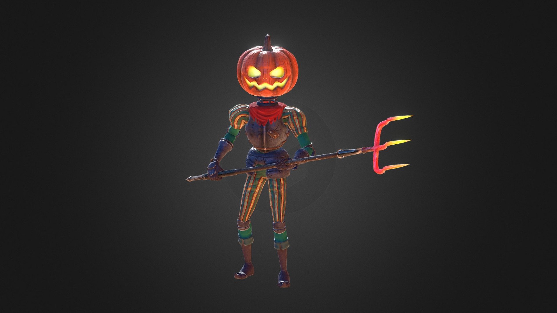 Halloween Pumpkin Lantern Knight 3d model