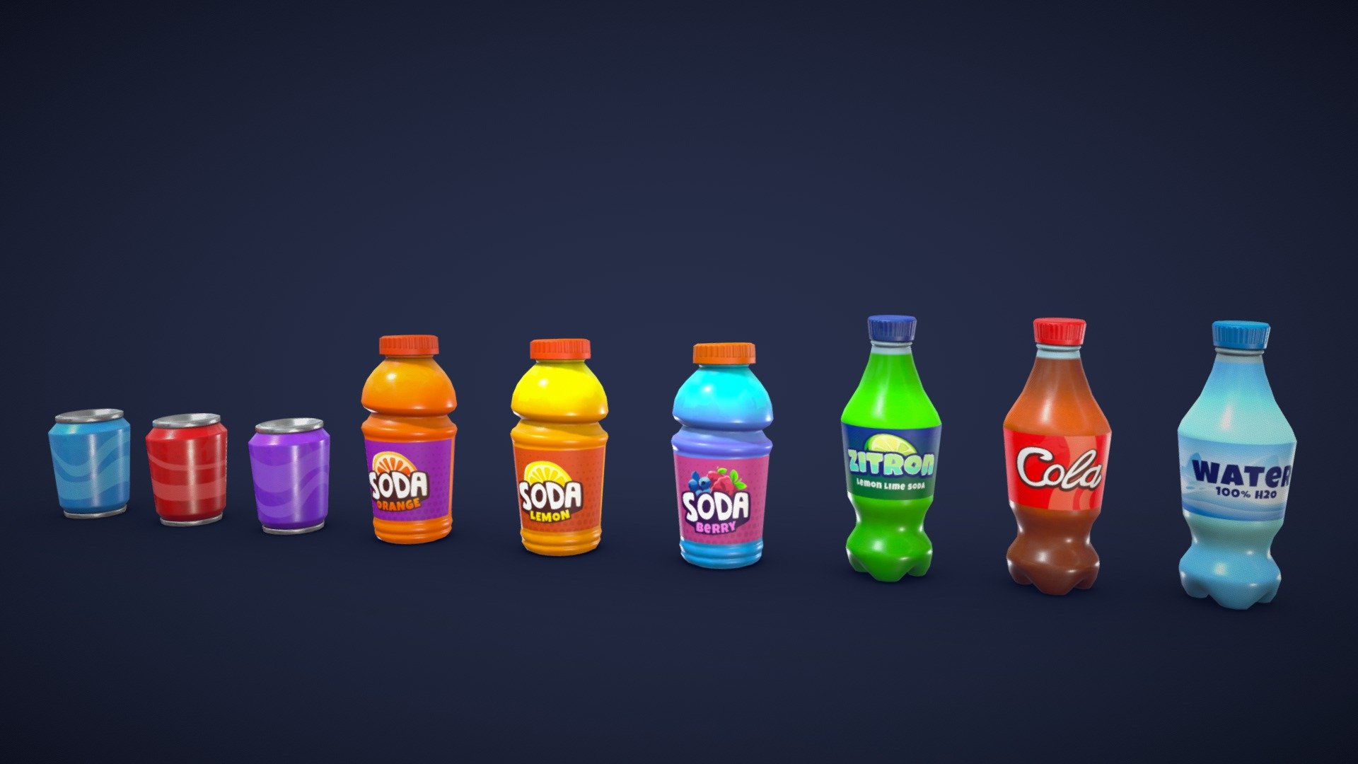 Stylized Soft Drinks / Soda 3d model