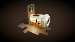 Coffee Shop Low Poly Model