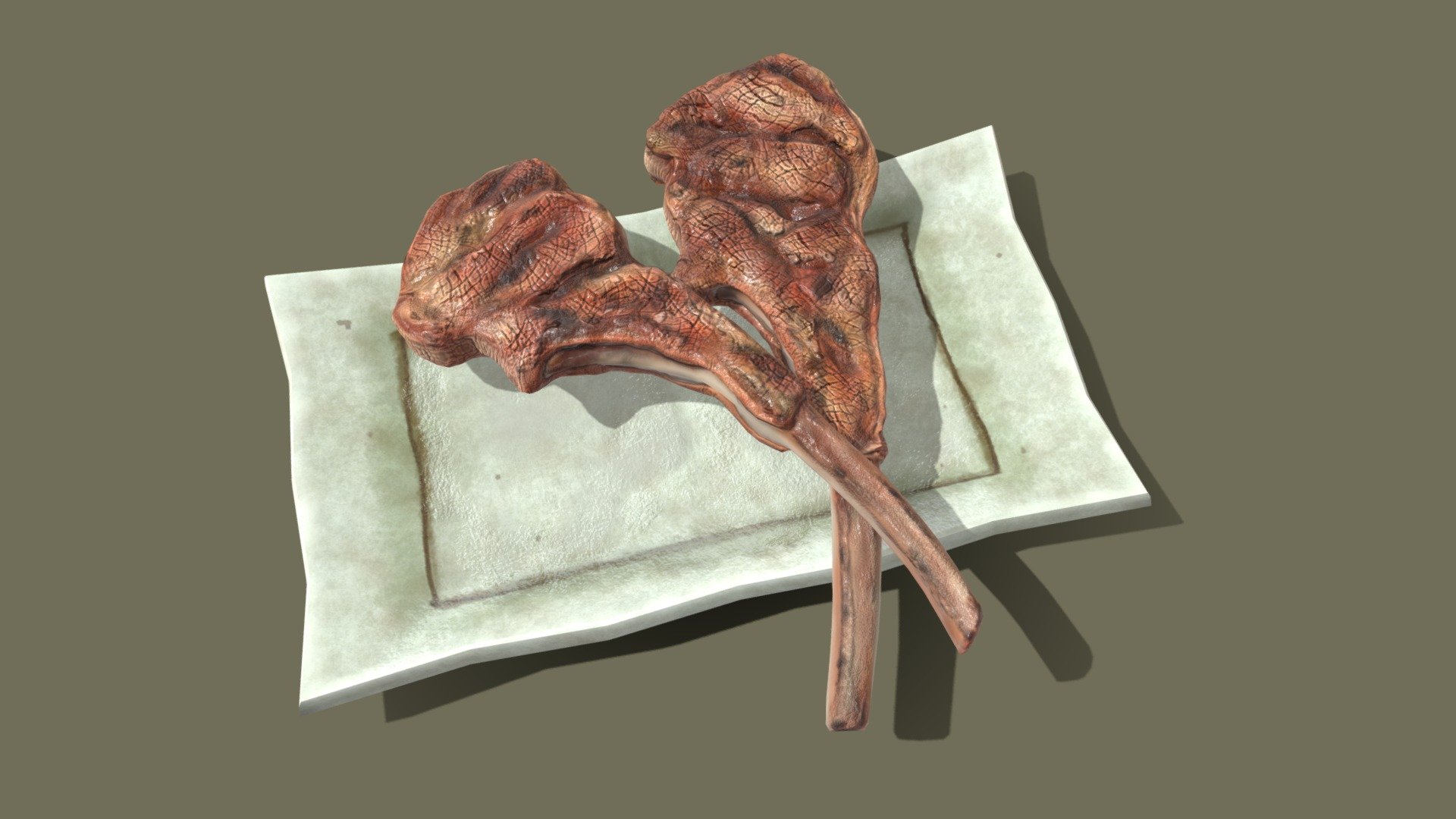 Grilled Lamb Chops 3d model