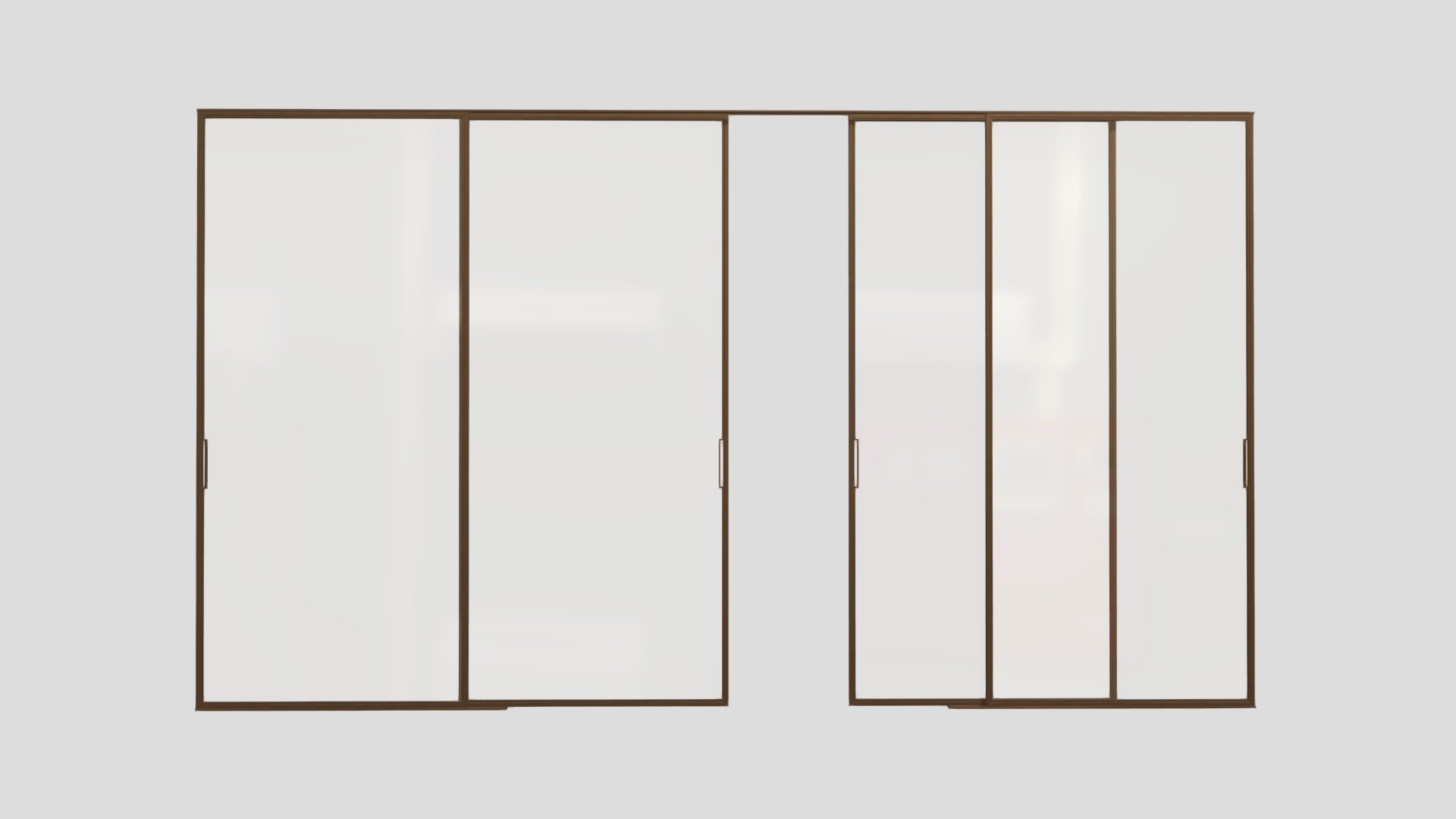 Slimframe Glass Partitions Sliders 3d model