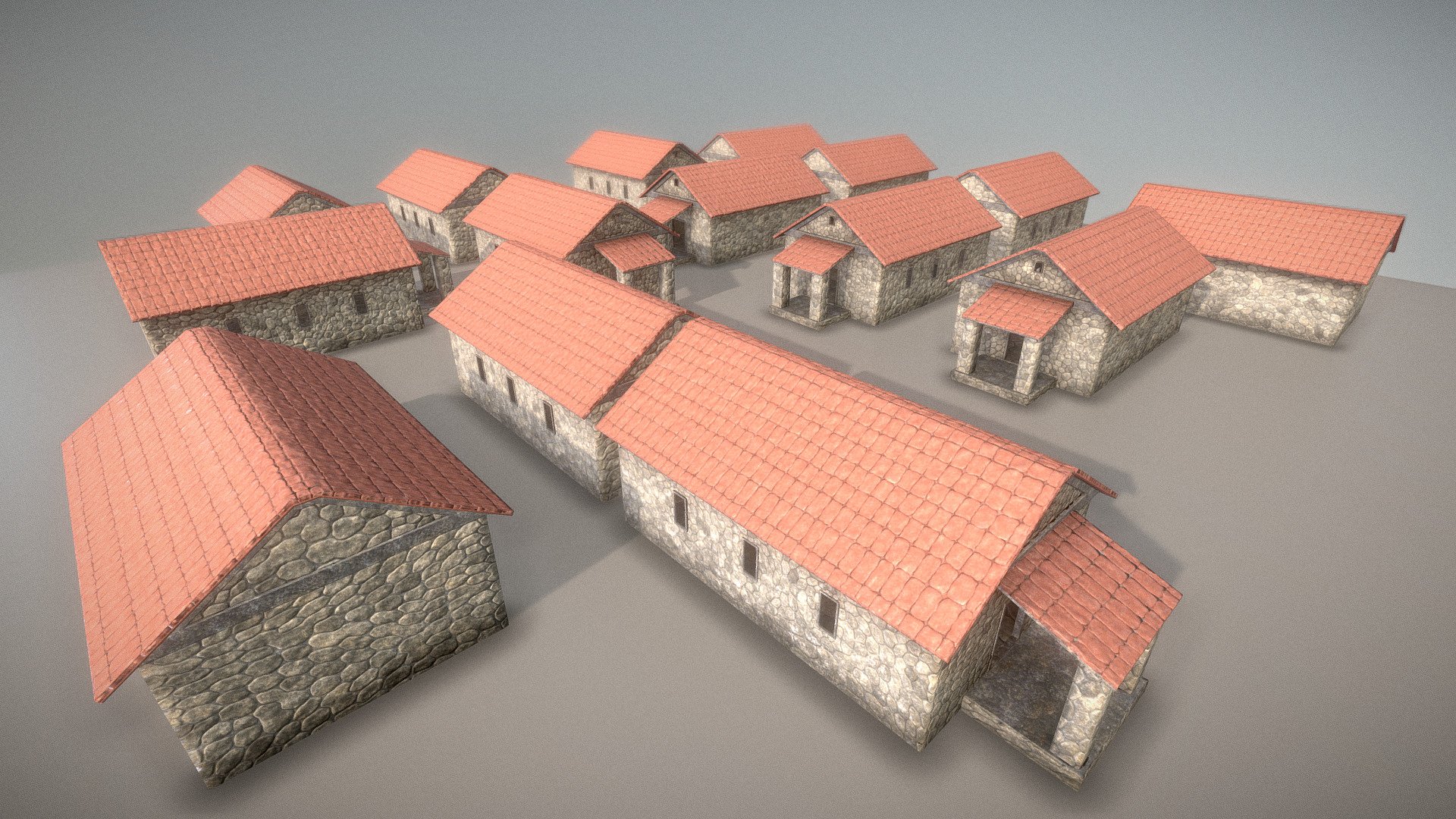 Old Stone House (WIP-1) Low-Poly-Test 3d model