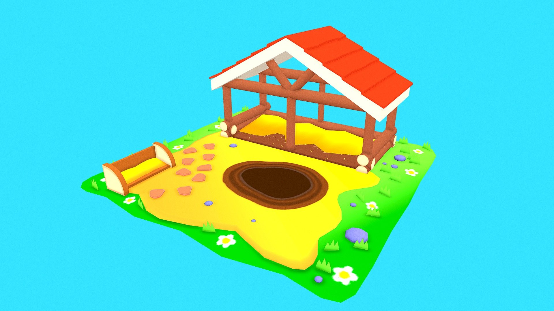 FarmVille Pigsty 3d model