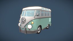 Stylized Volkswagen Samba Bus