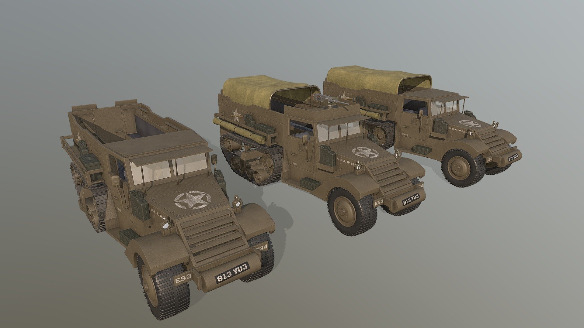 M3 Halftrack 3d model