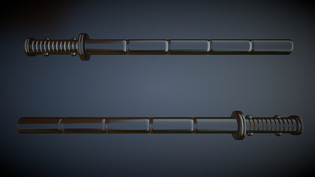 Steel Batons 3d model