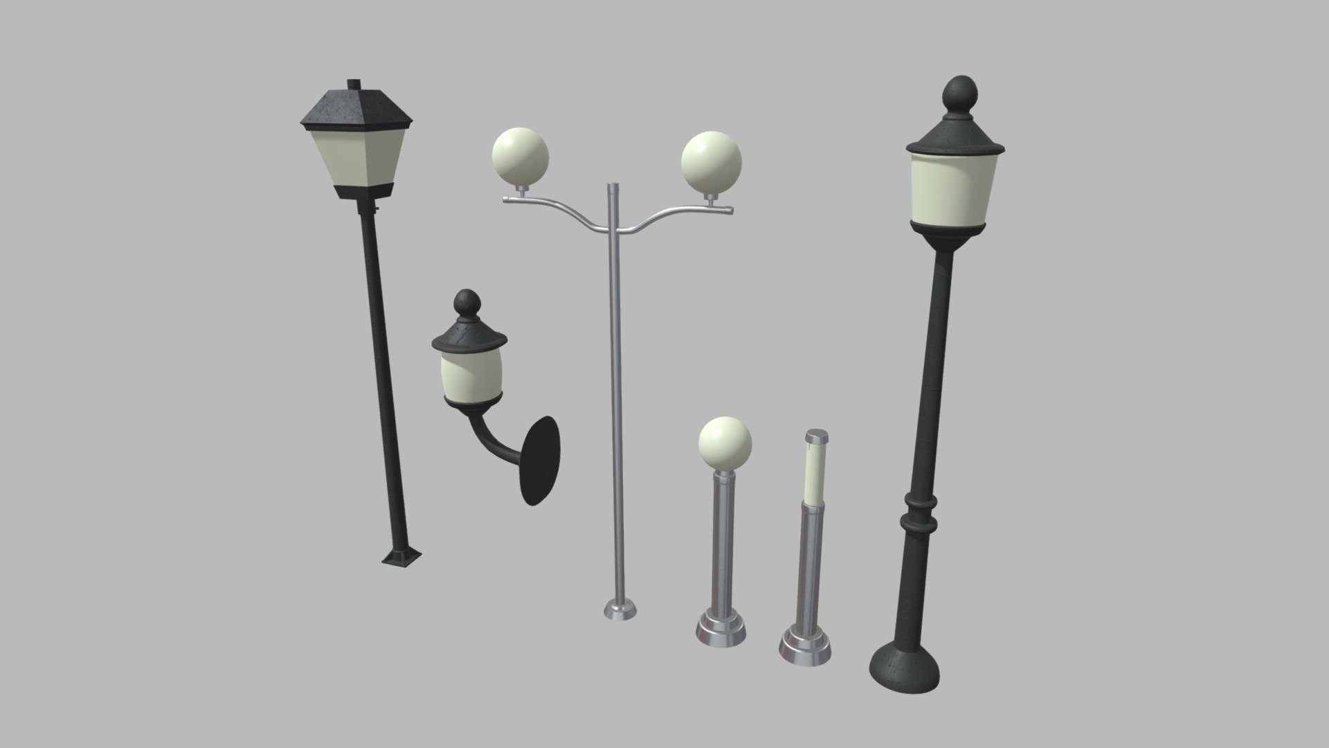 Street Lights 01 02 03 04 05 06 3d model