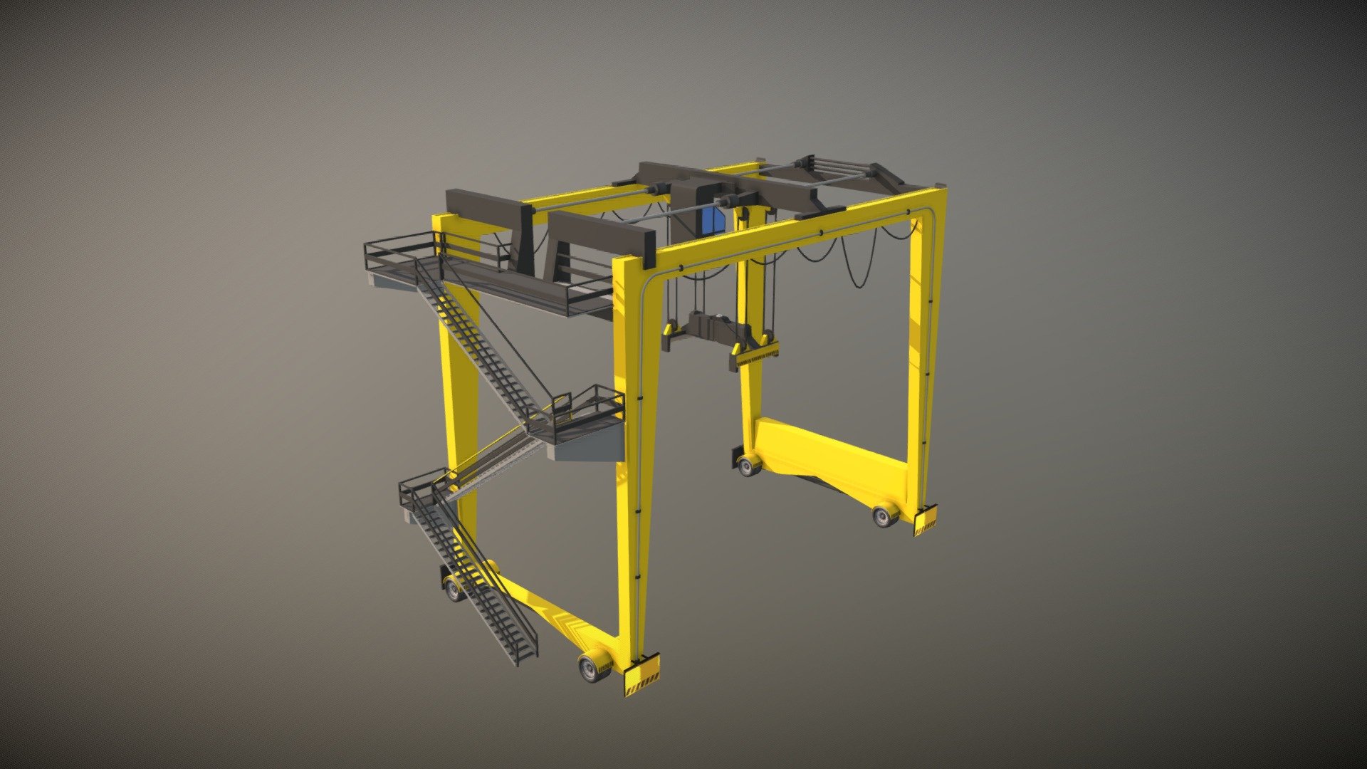 Gantry Crane for harbor 3d model