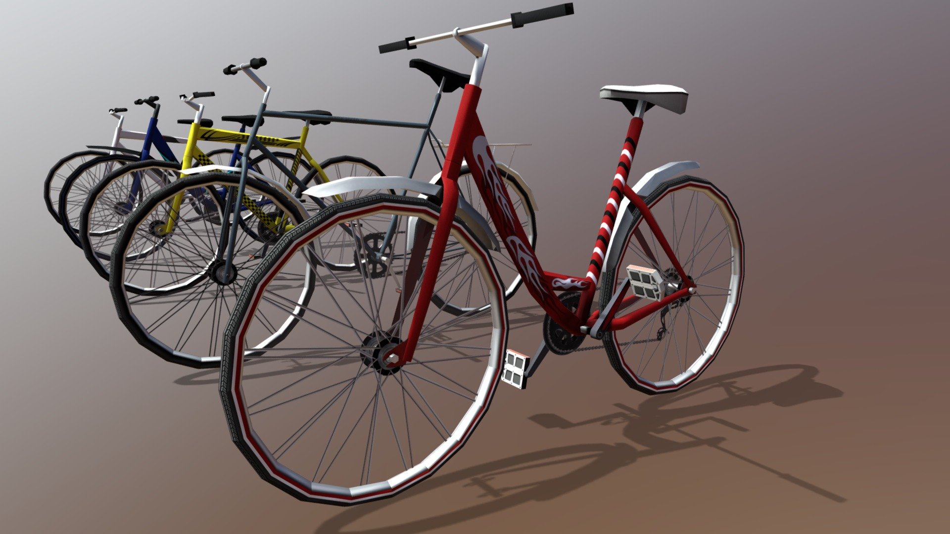 001 Lowpoly Model Bicycle 3d model