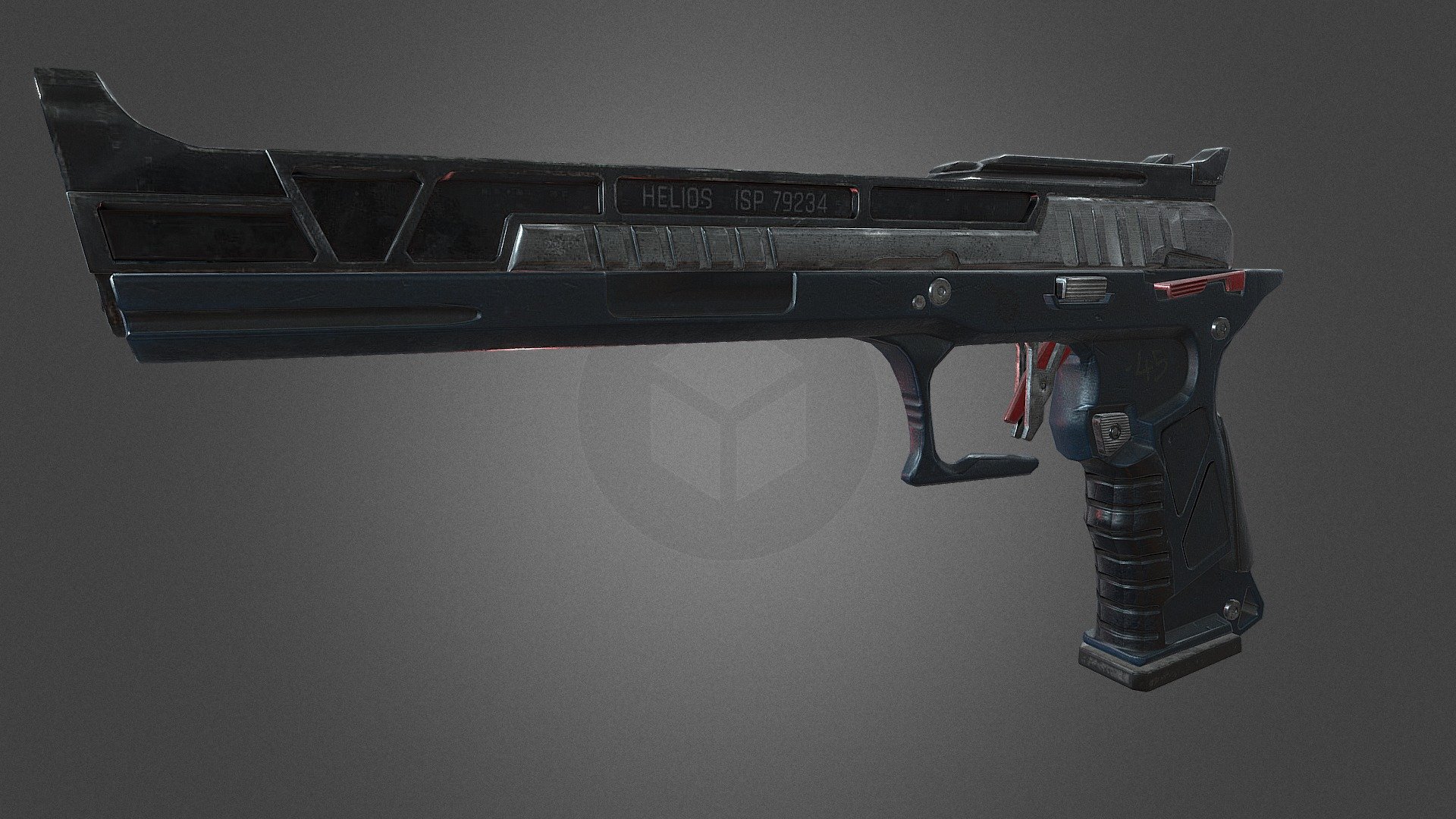 Internally Silenced Scifi Pistol 3d model