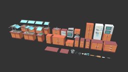 Stylized kitchen props