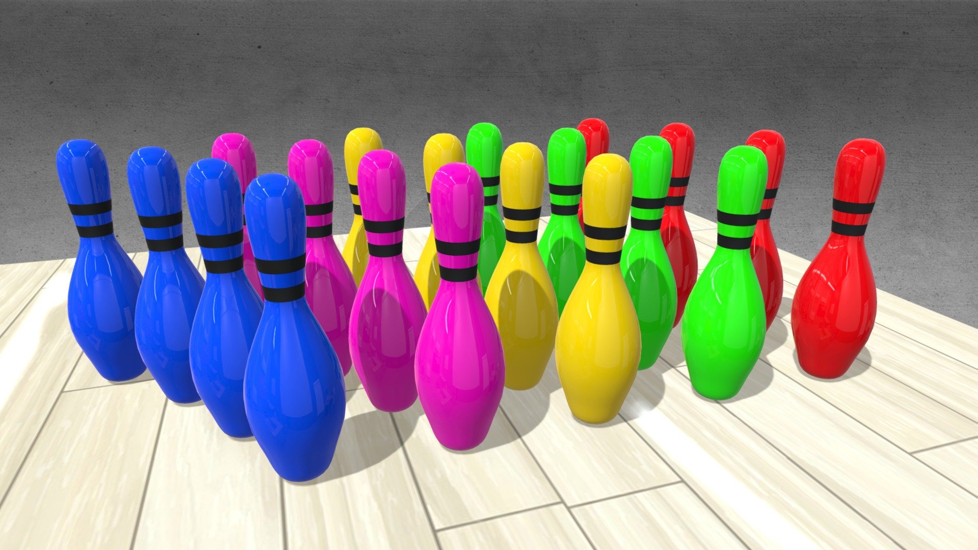 Colorful Bowling Pin 3d model