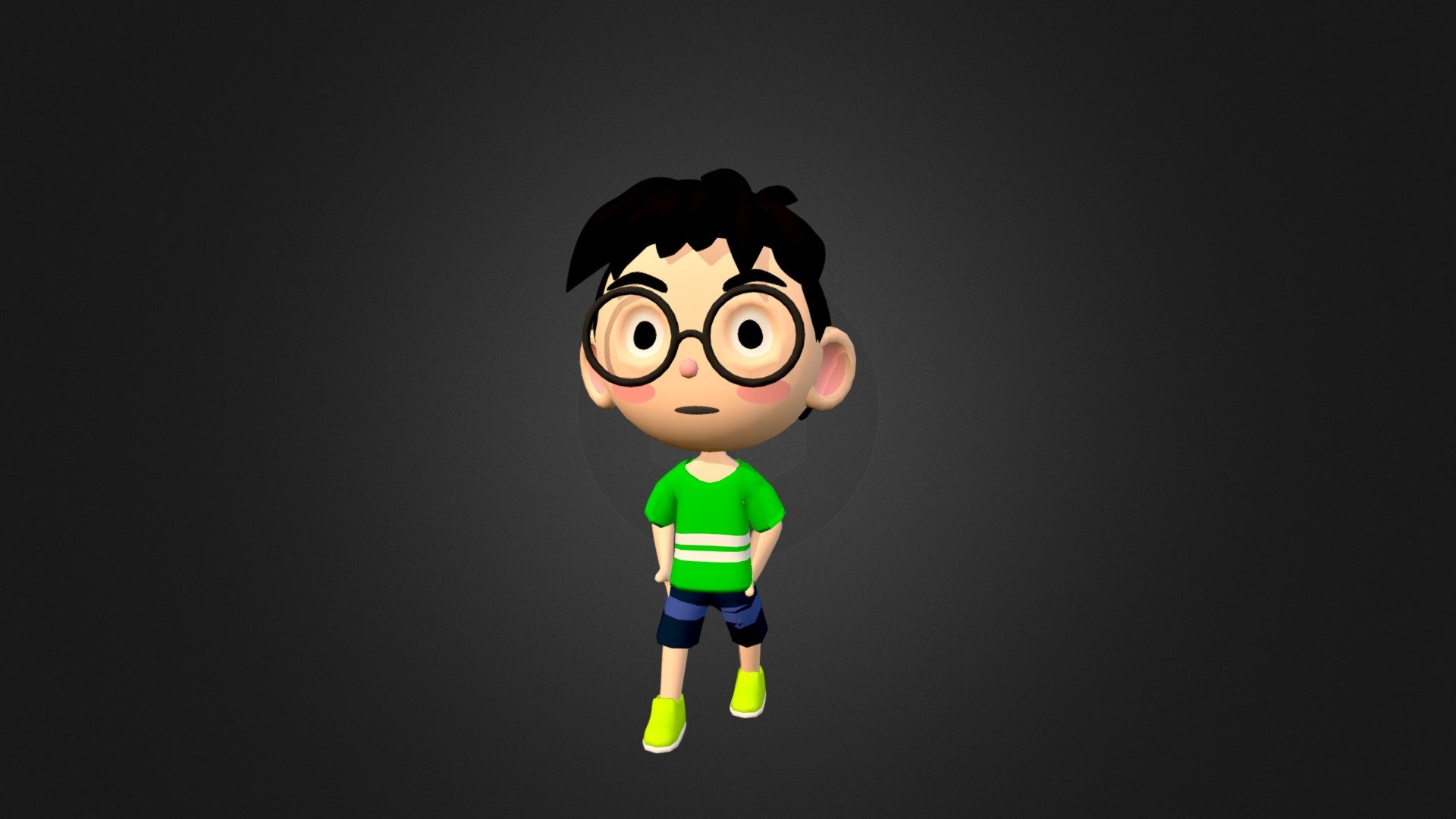 Free Boy Game Character 3d model