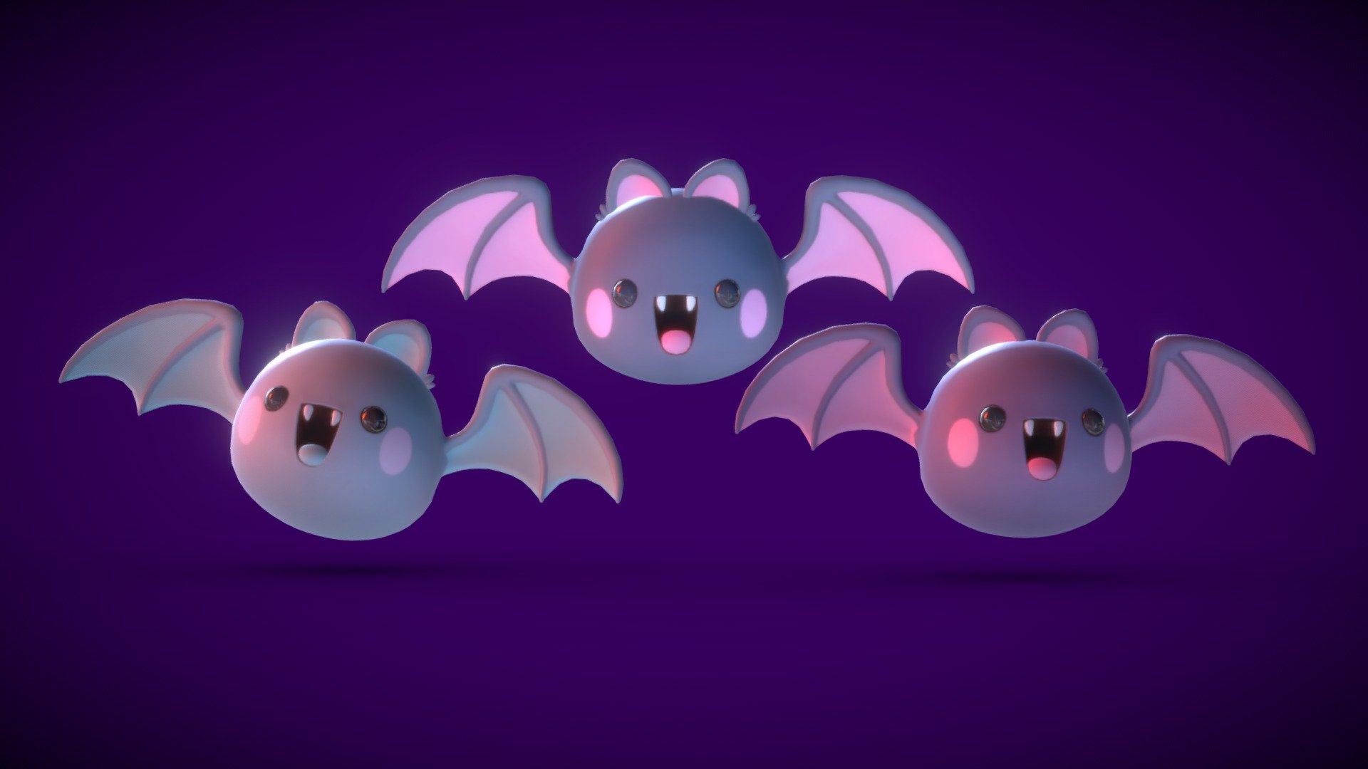 Cute Little Bats 01 3d model