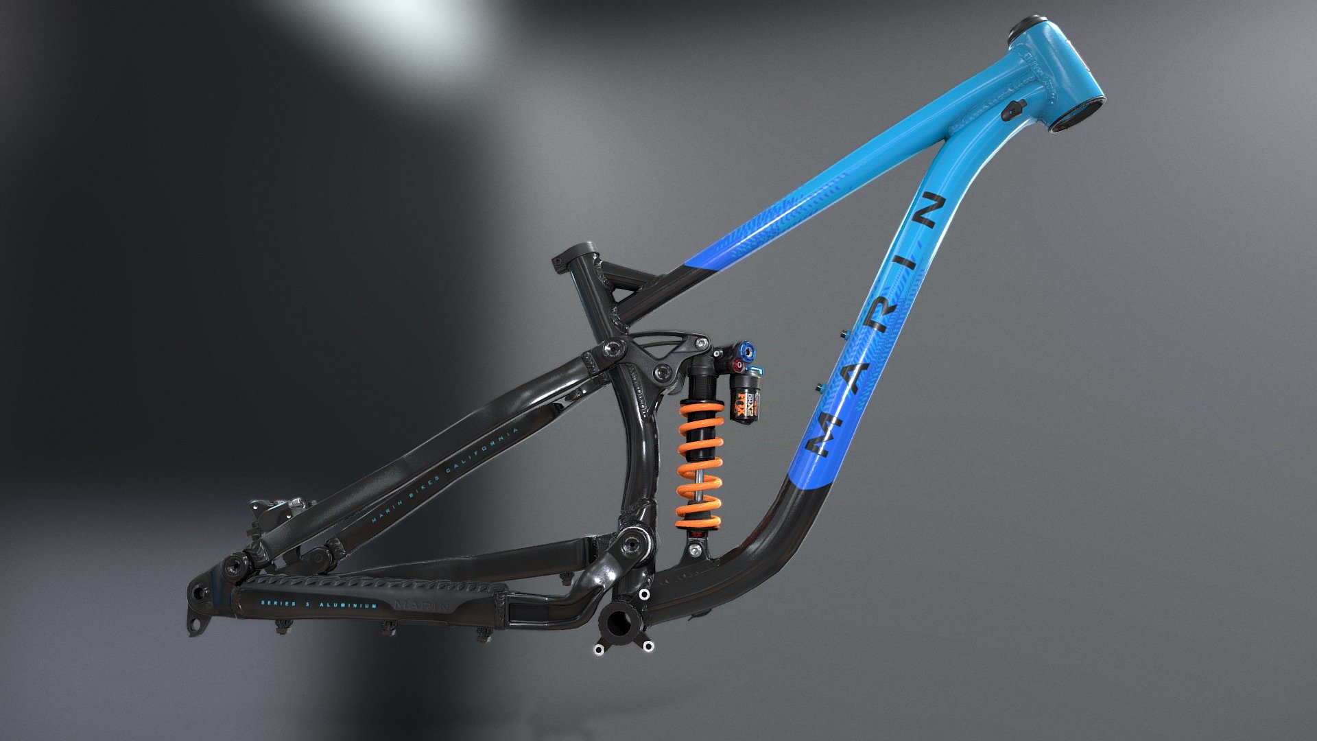 MTB full suspension with coil Rigged 3d model