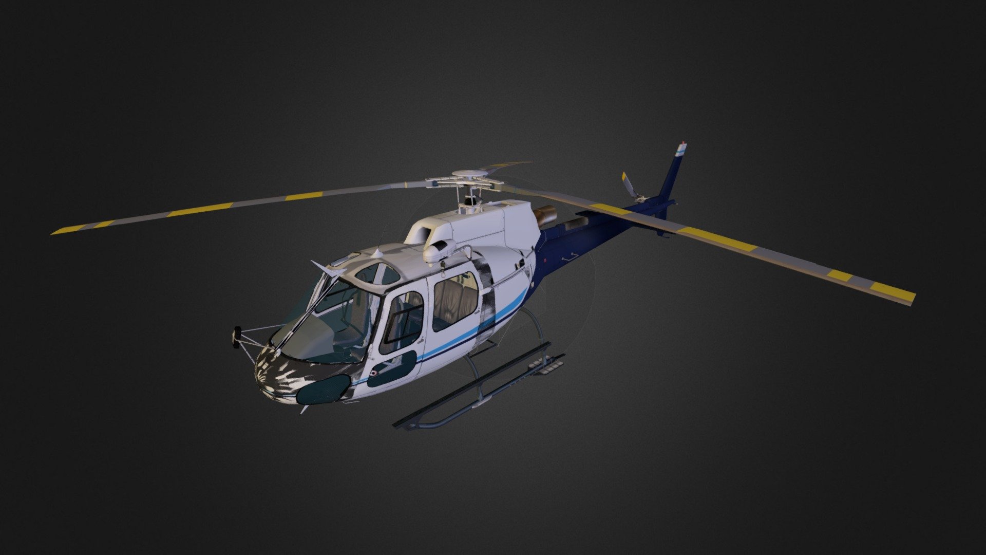 Traffic helicopter 3d model