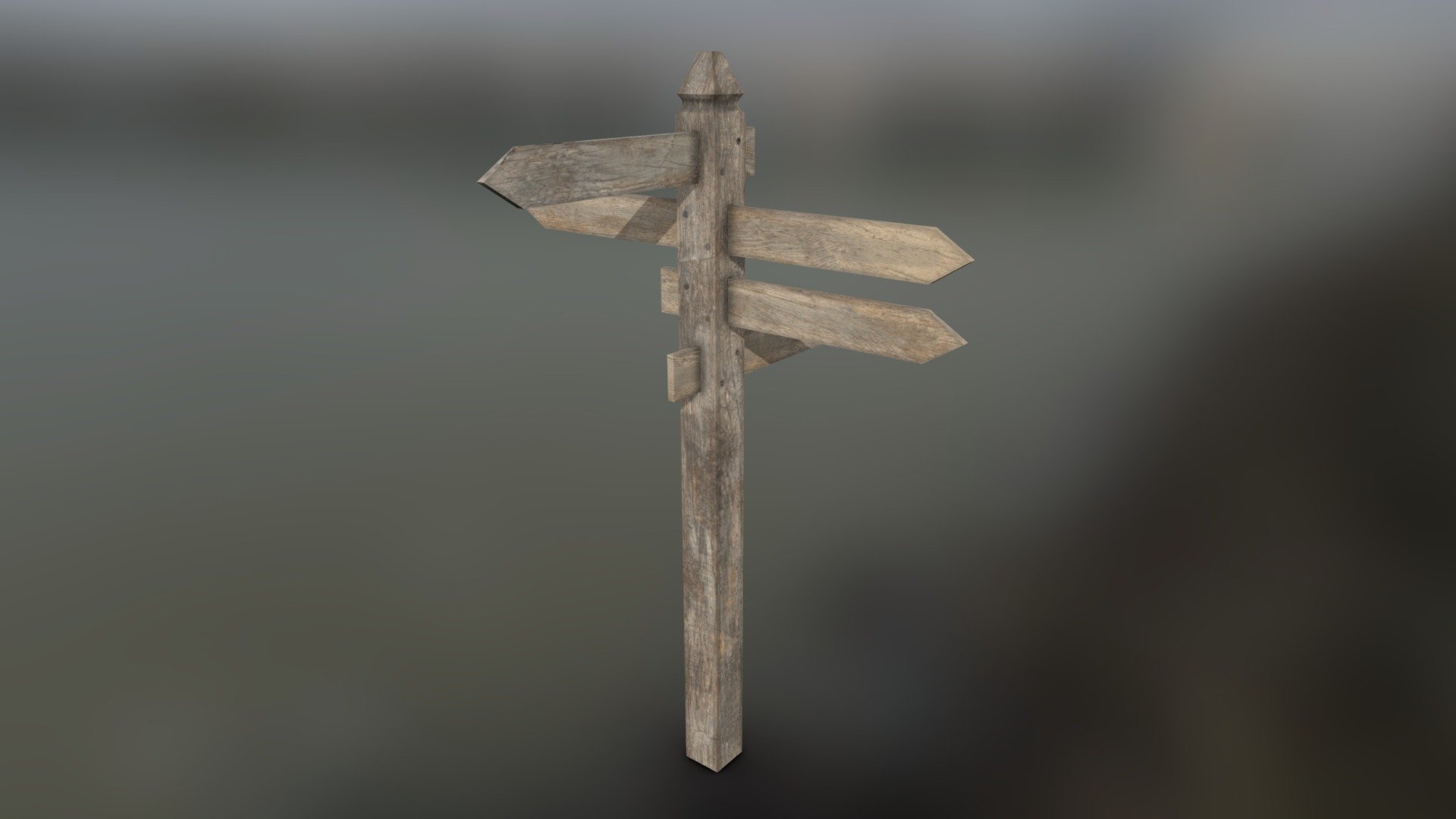 Directional Sign Post 3d model