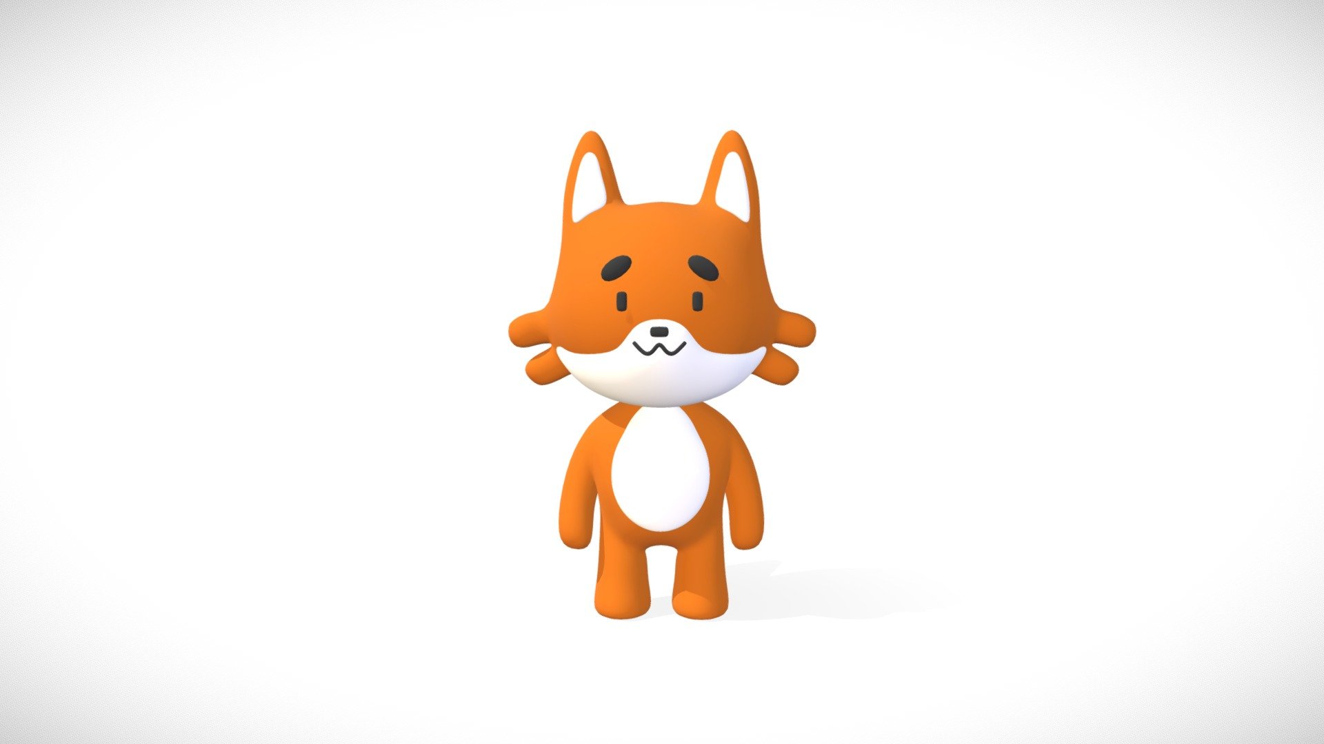 3D stylized fox game character 3d model