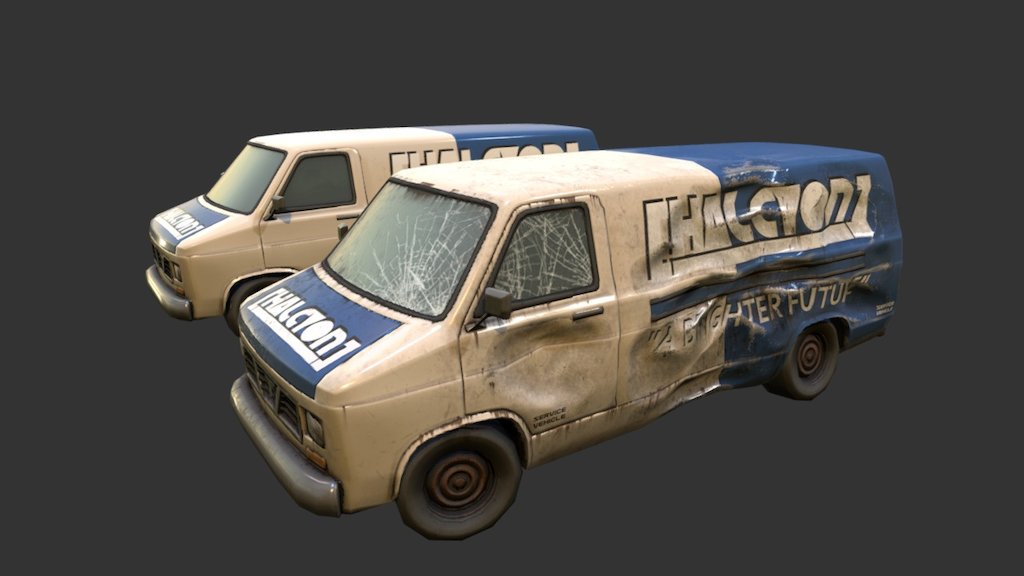 Utility Vans 3d model