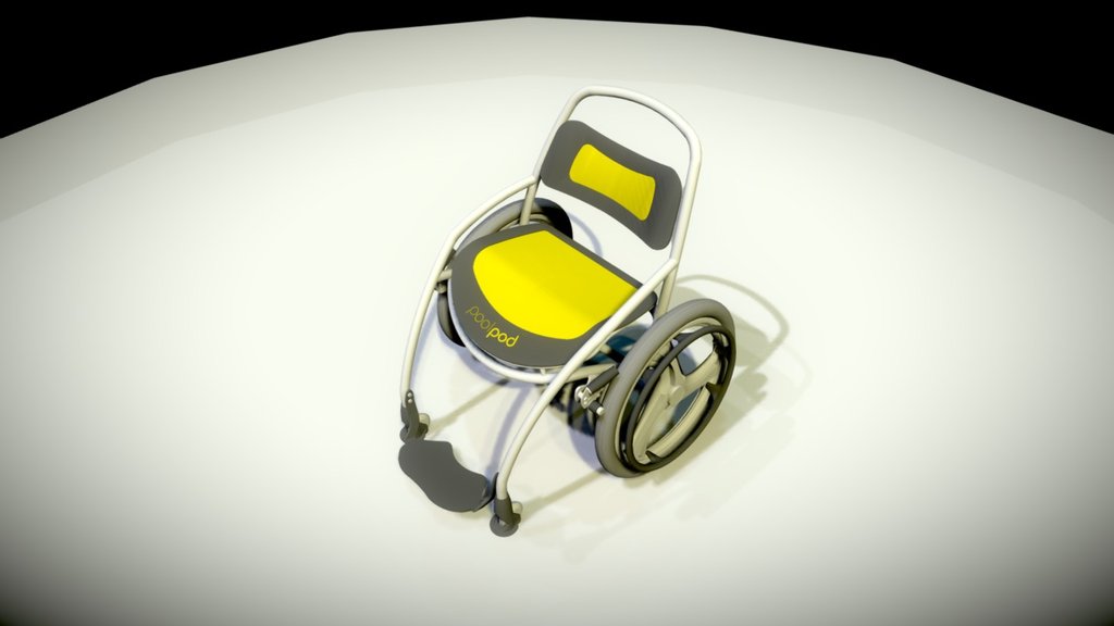 Explore Poolpod Aqua Wheelchair in 3d 3d model