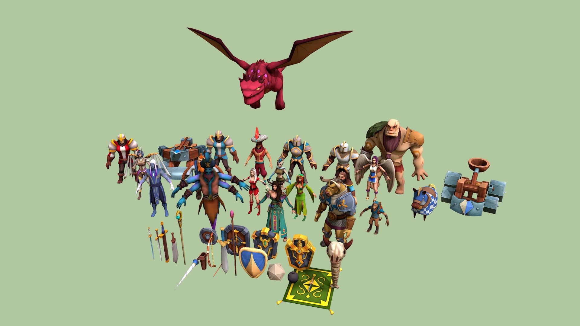 Fantasy Character Pack 3d model