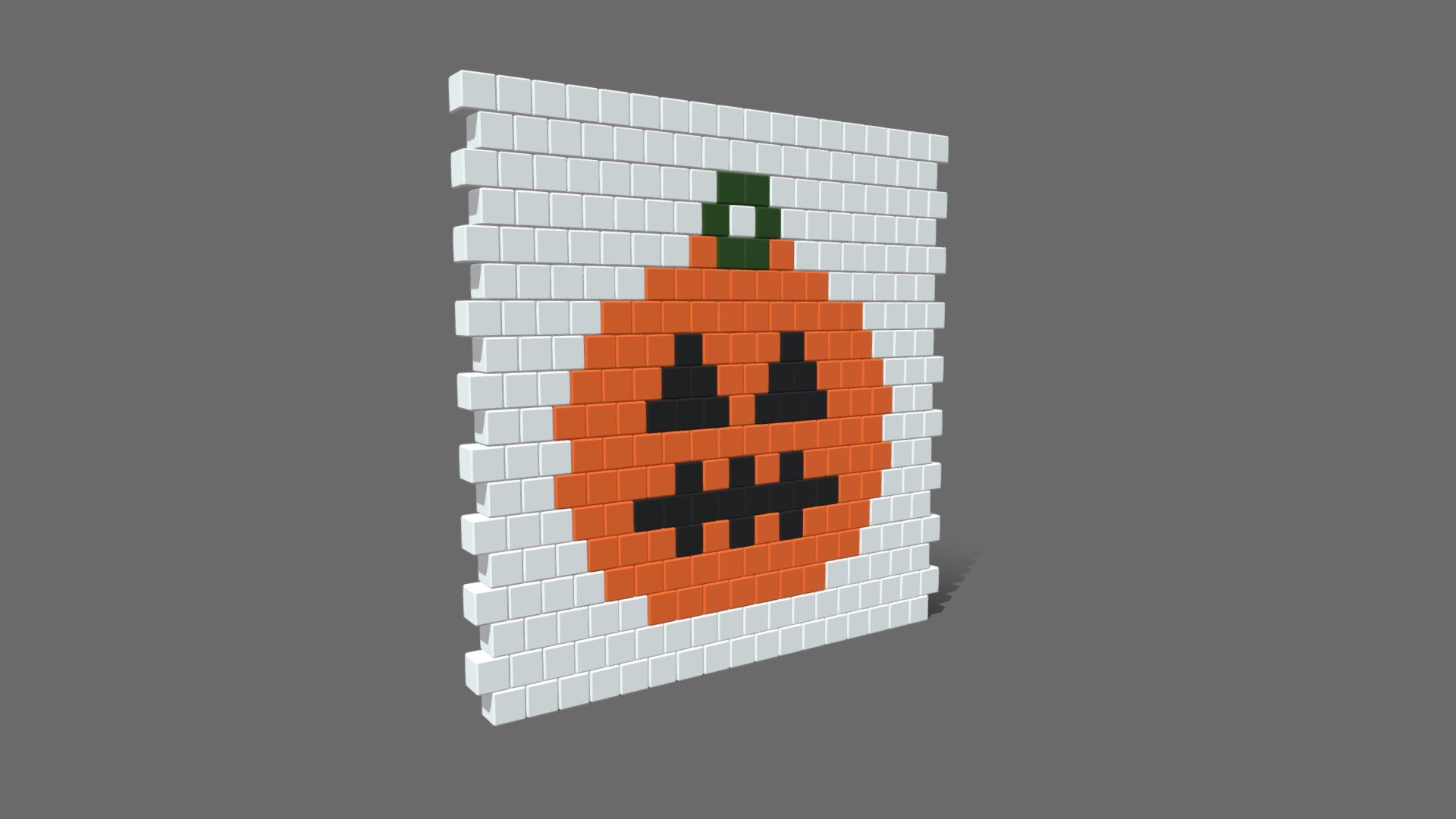 Low Poly Cartoon Pumpkin Brick Wall 3d model