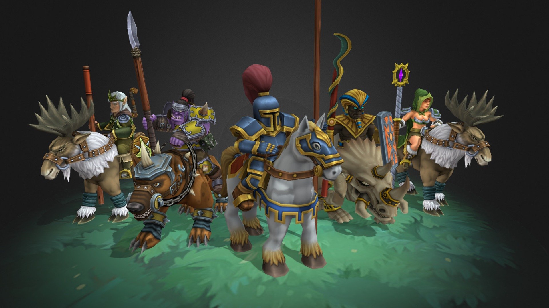 Riders animated pack 3d model