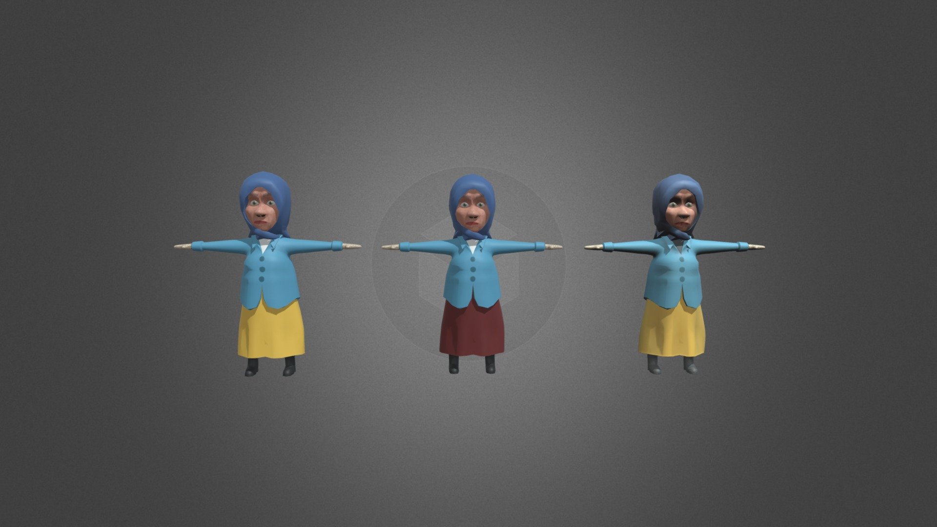 Grandmother character 3D 3d model