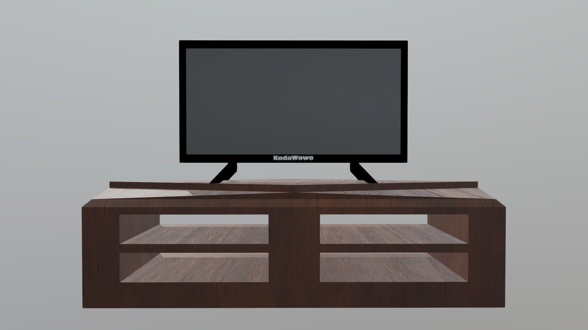 Flat Screen on TV Stand 3d model