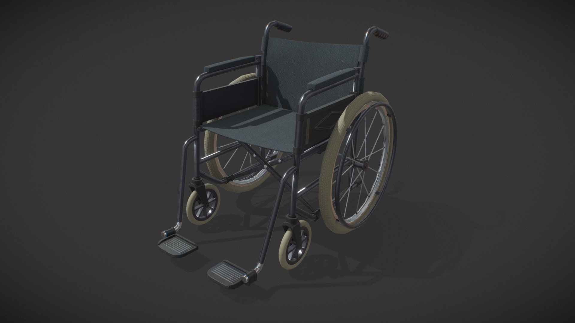 Wheelchair | LowPoly | PBR 3d model