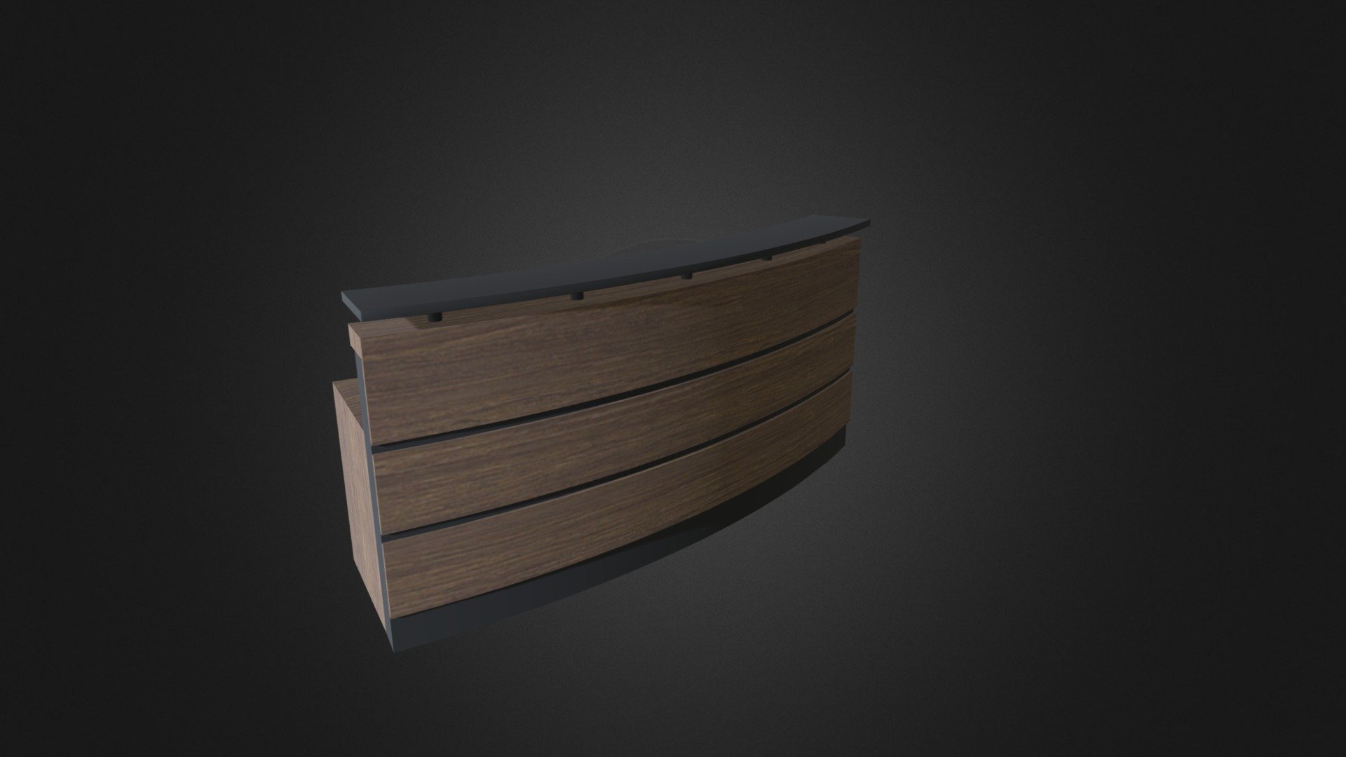 Rounded Reception Desk D Model 3d model