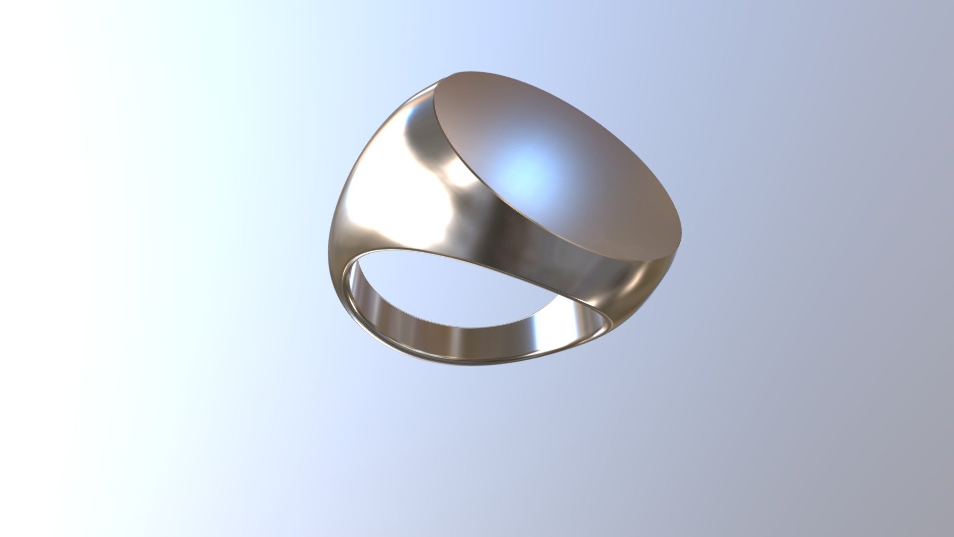 Signet Oval Horizontal small 3d model