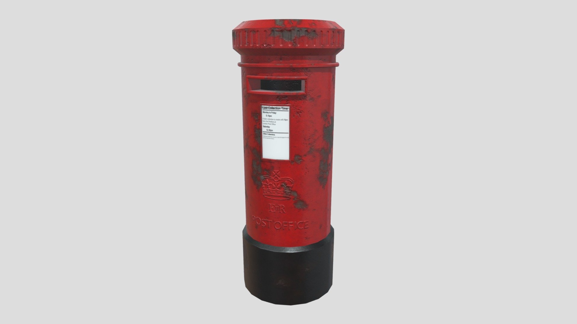 Red Post Box 3d model