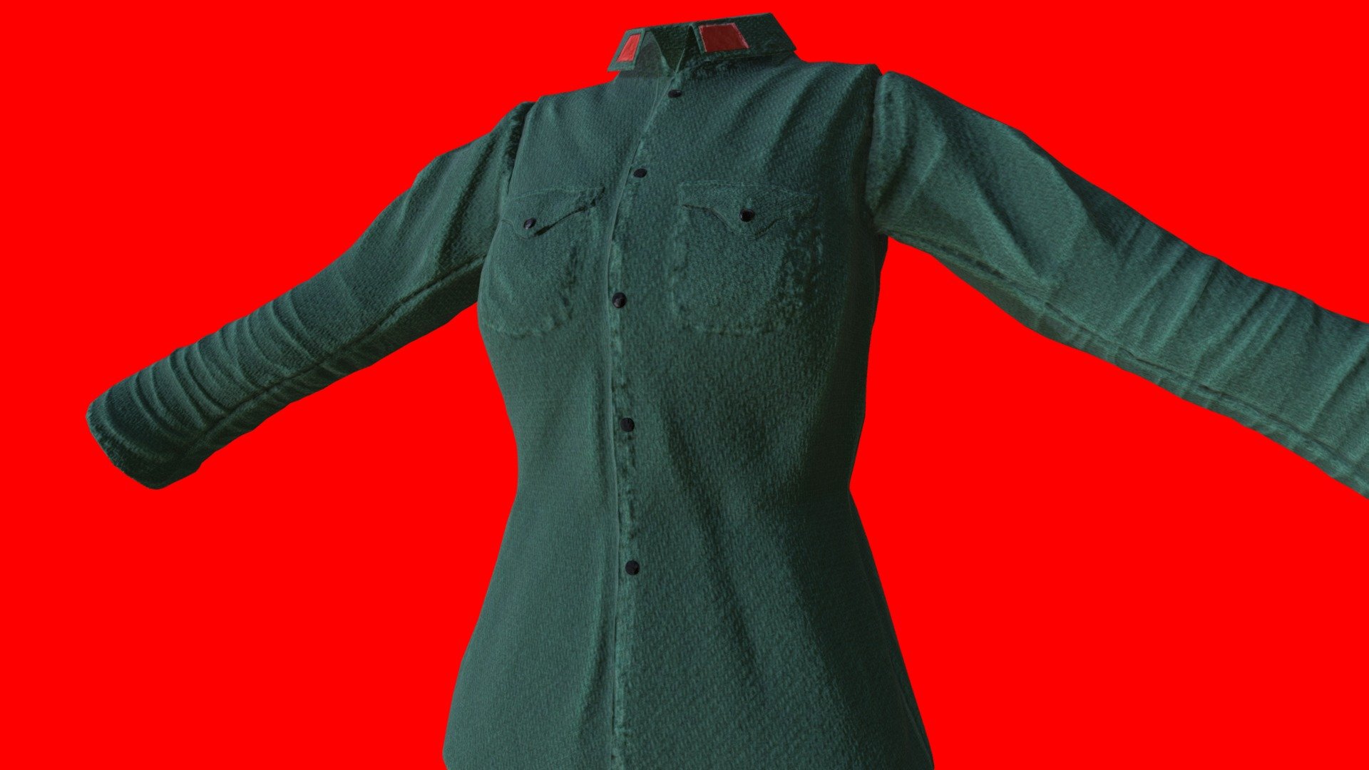 Chinese PLA Jacket (Chinese Civil War Period) 3d model