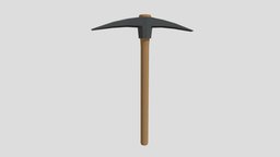 Low Poly Cartoon Pickaxe