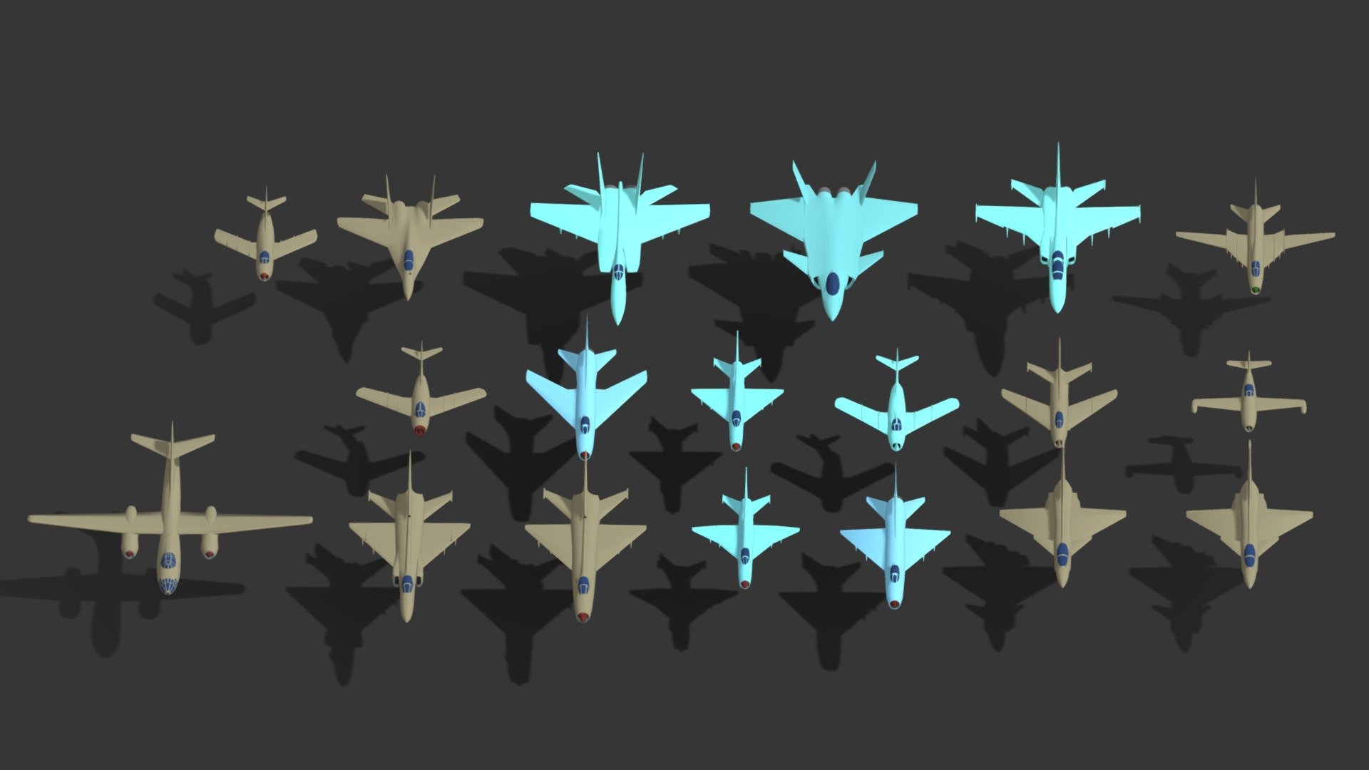 Low Poly Aircrafts Pack 1 3d model