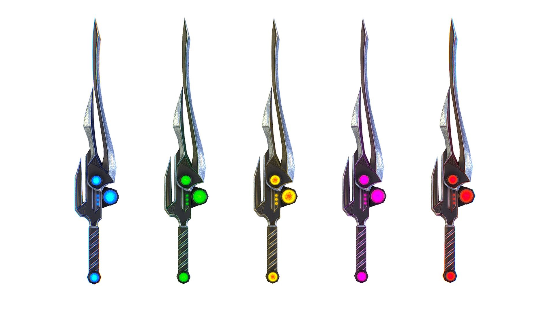 a set of cutting weapons 3d model