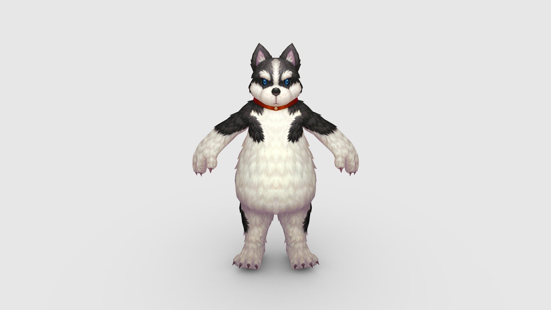 Cartoon Husky Character 3d model