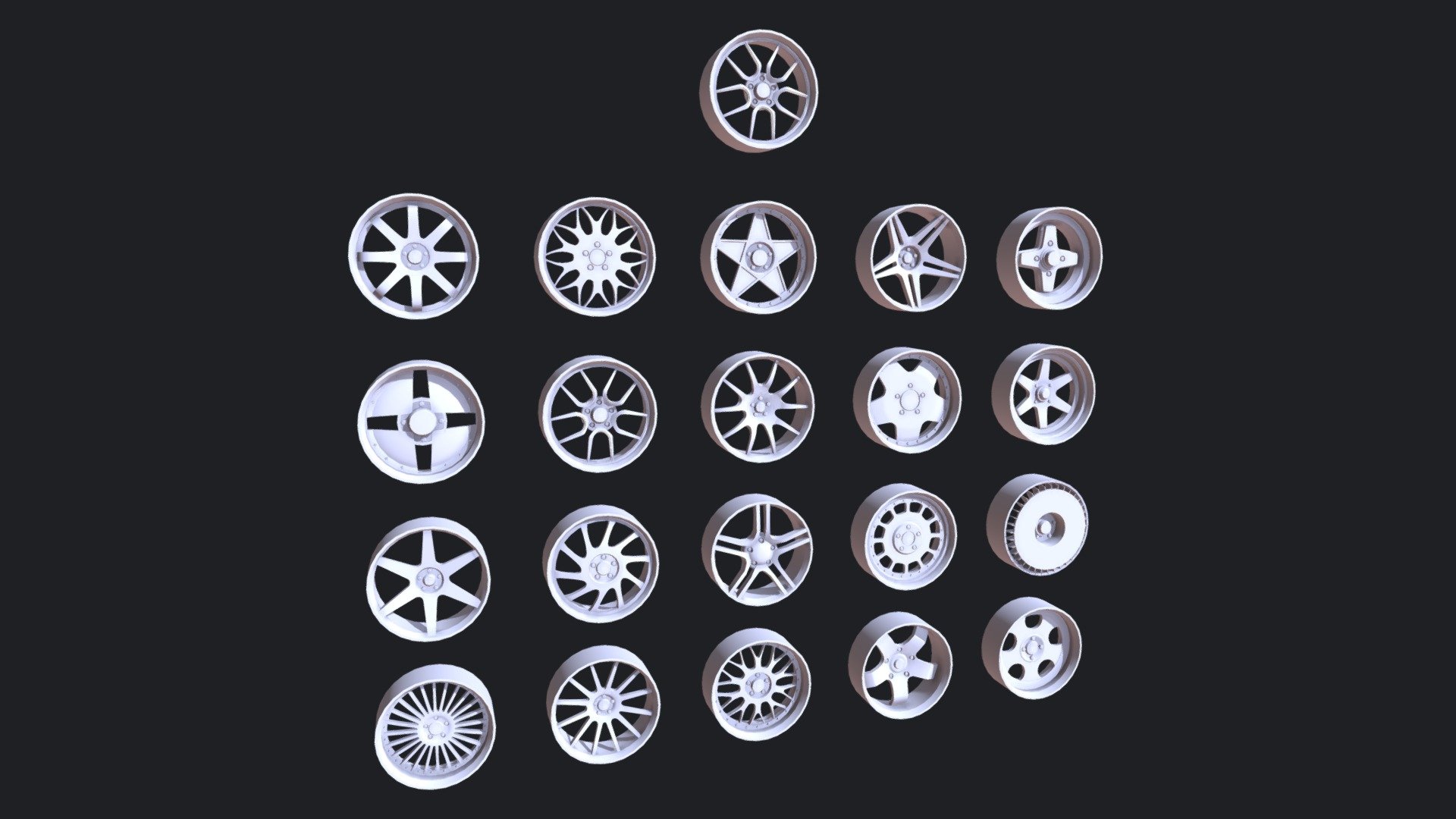 Car wheel ( package 21 pieces ) 3d model