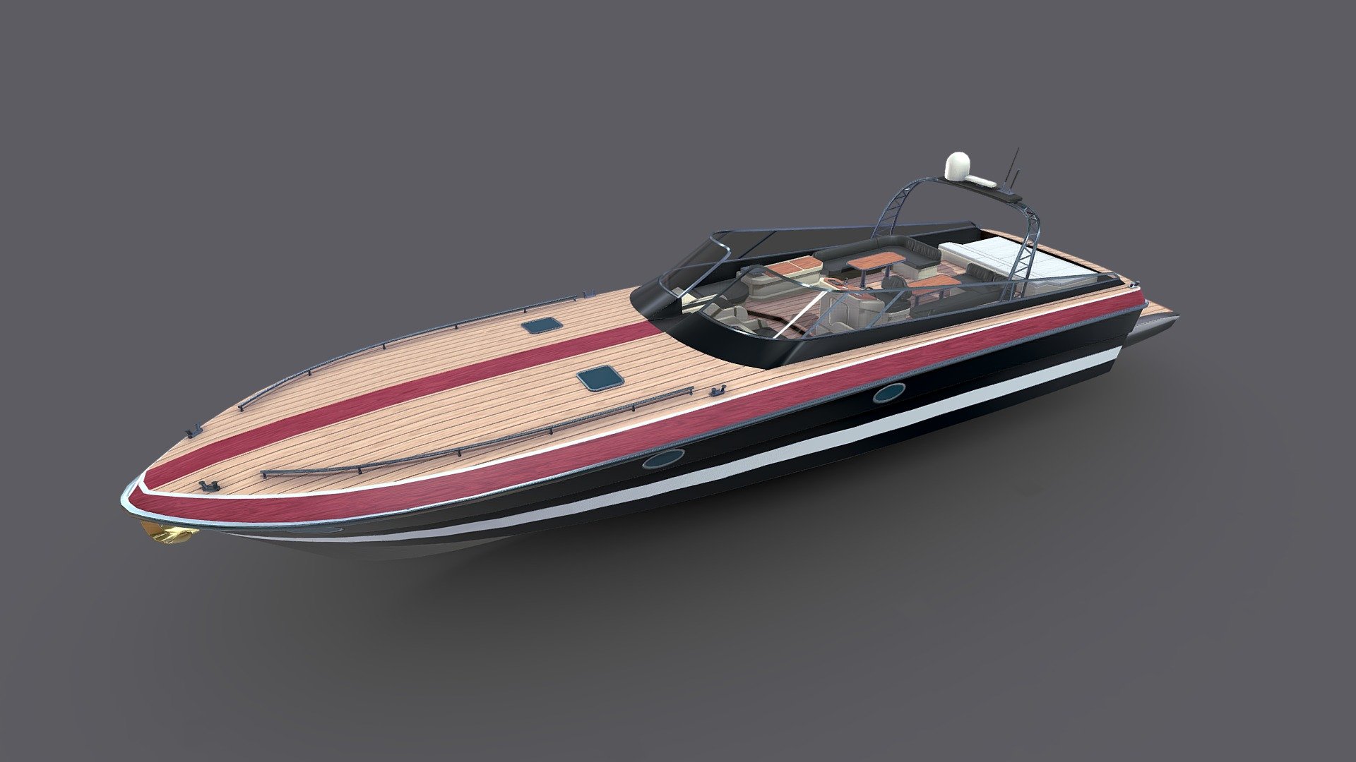 Luxury Boat PBR 3d model