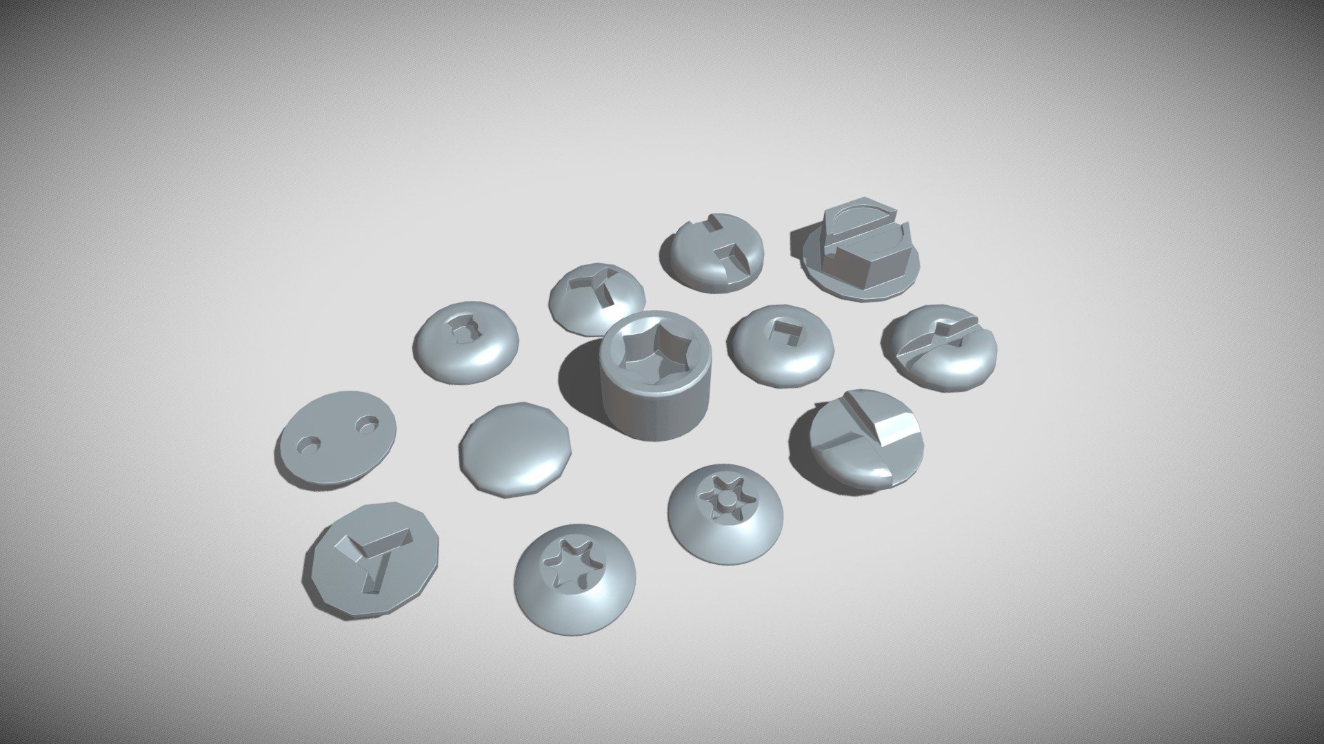 Screw Heads Collection 2 3d model