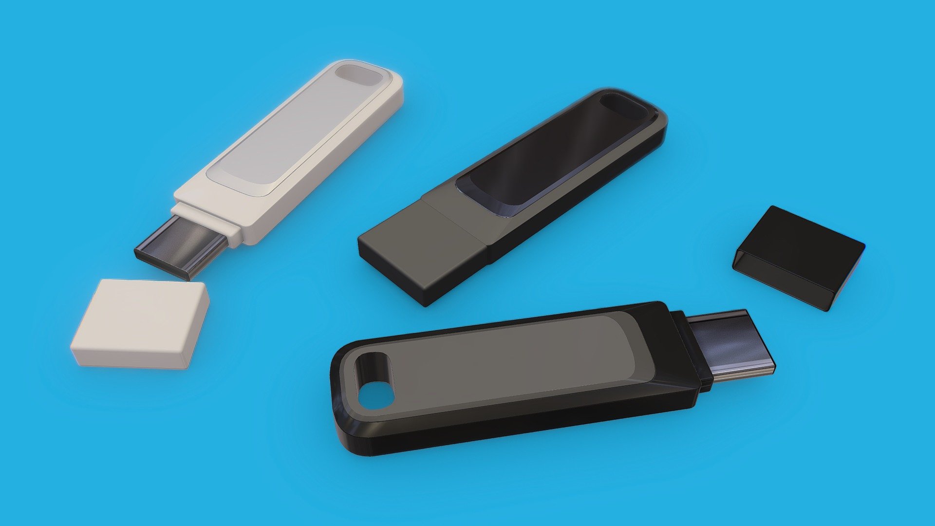 USB Drives 3d model