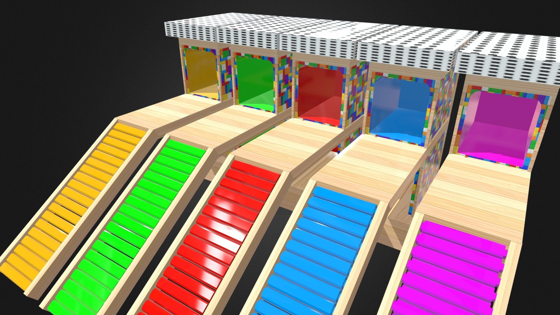 Car ramp parking 3d model