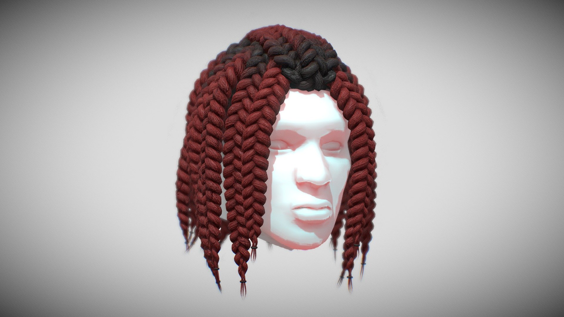 Medium Red Braids 3d model