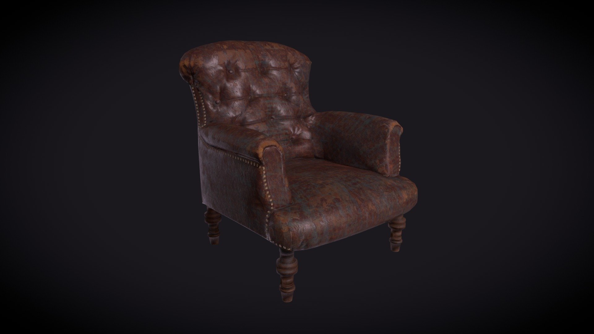 Stylized Leather Armchair 3d model