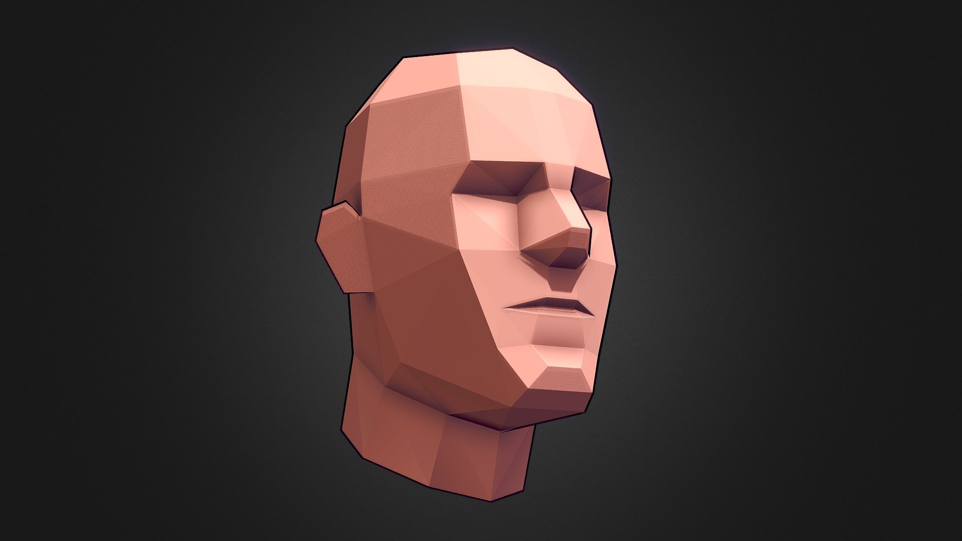 Male Head I 3d model