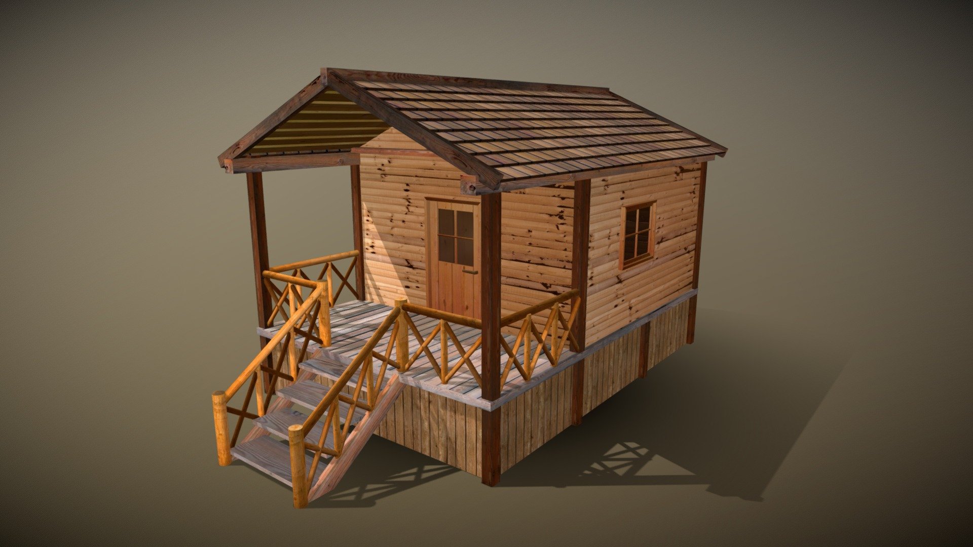 Wood house 3d model