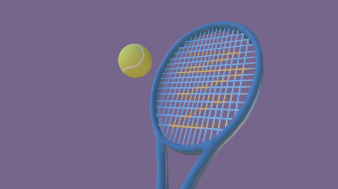 tennis racket and ball 3d model