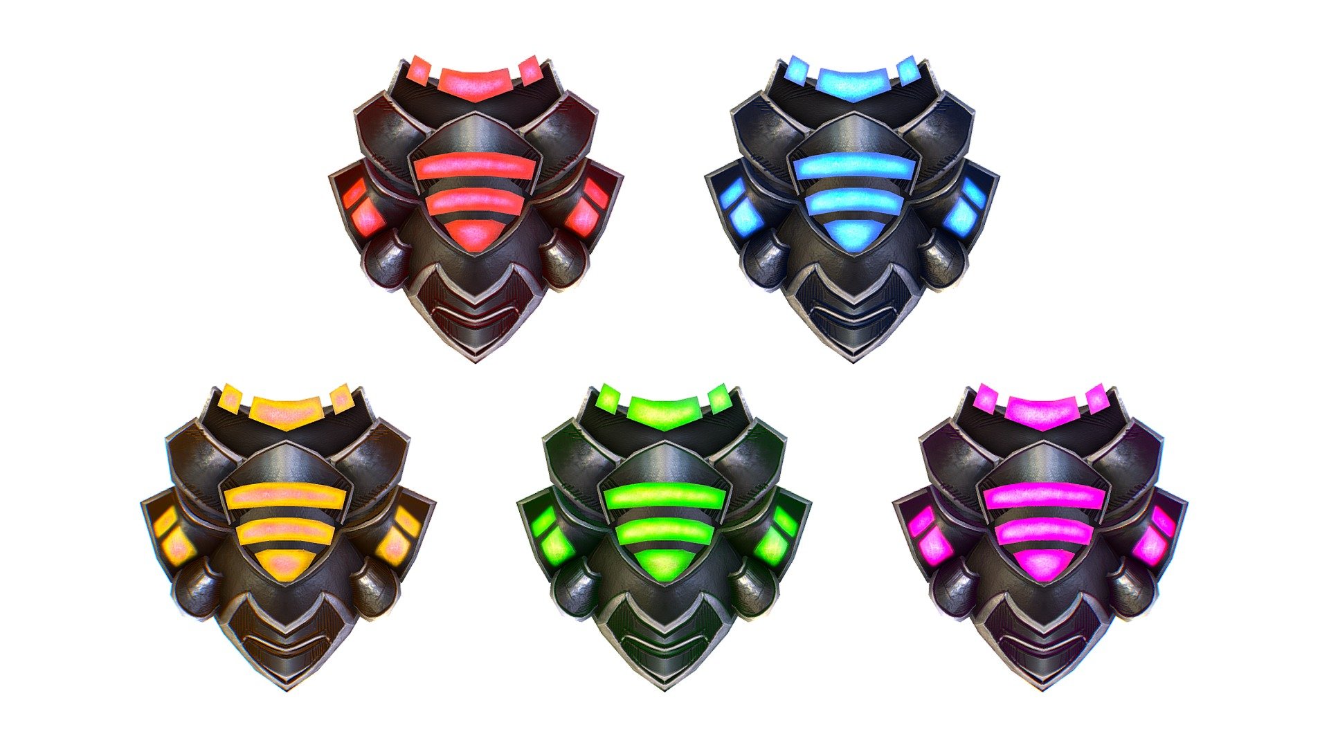 a Set of Shield Weapons 3d model